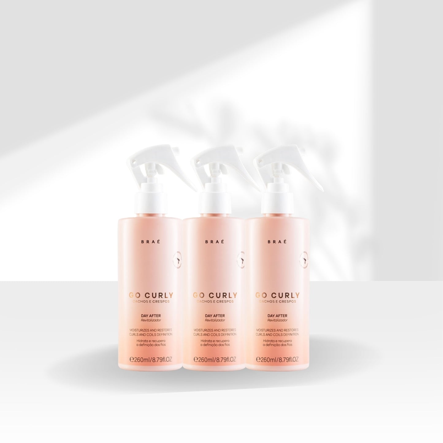 Kit Braé Go Curly Cachos e Crespos Day After 3 Spray 260 ml para Cabelo Cacheado