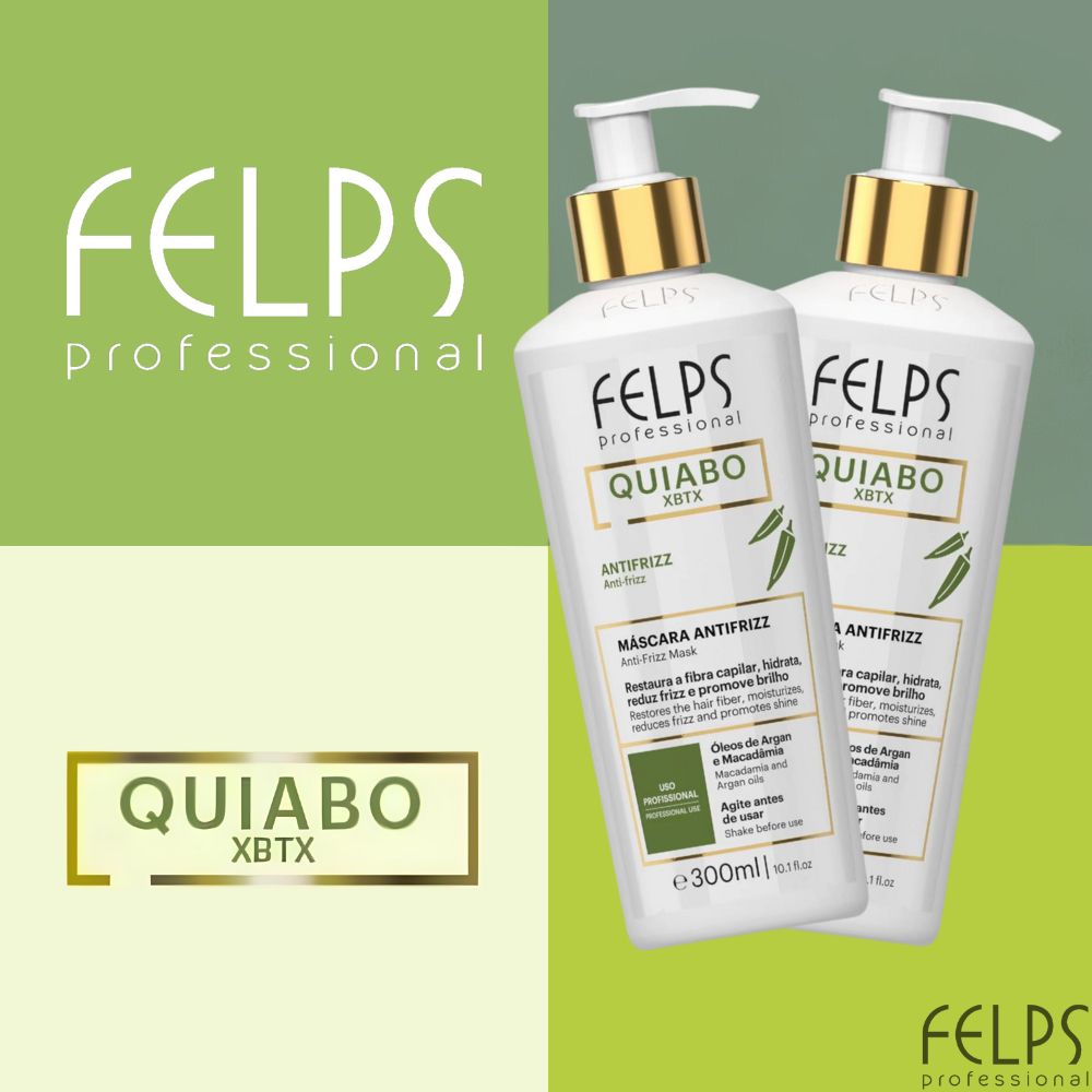 Máscara Felps XBTX Quiabo Antifrizz 300 ml