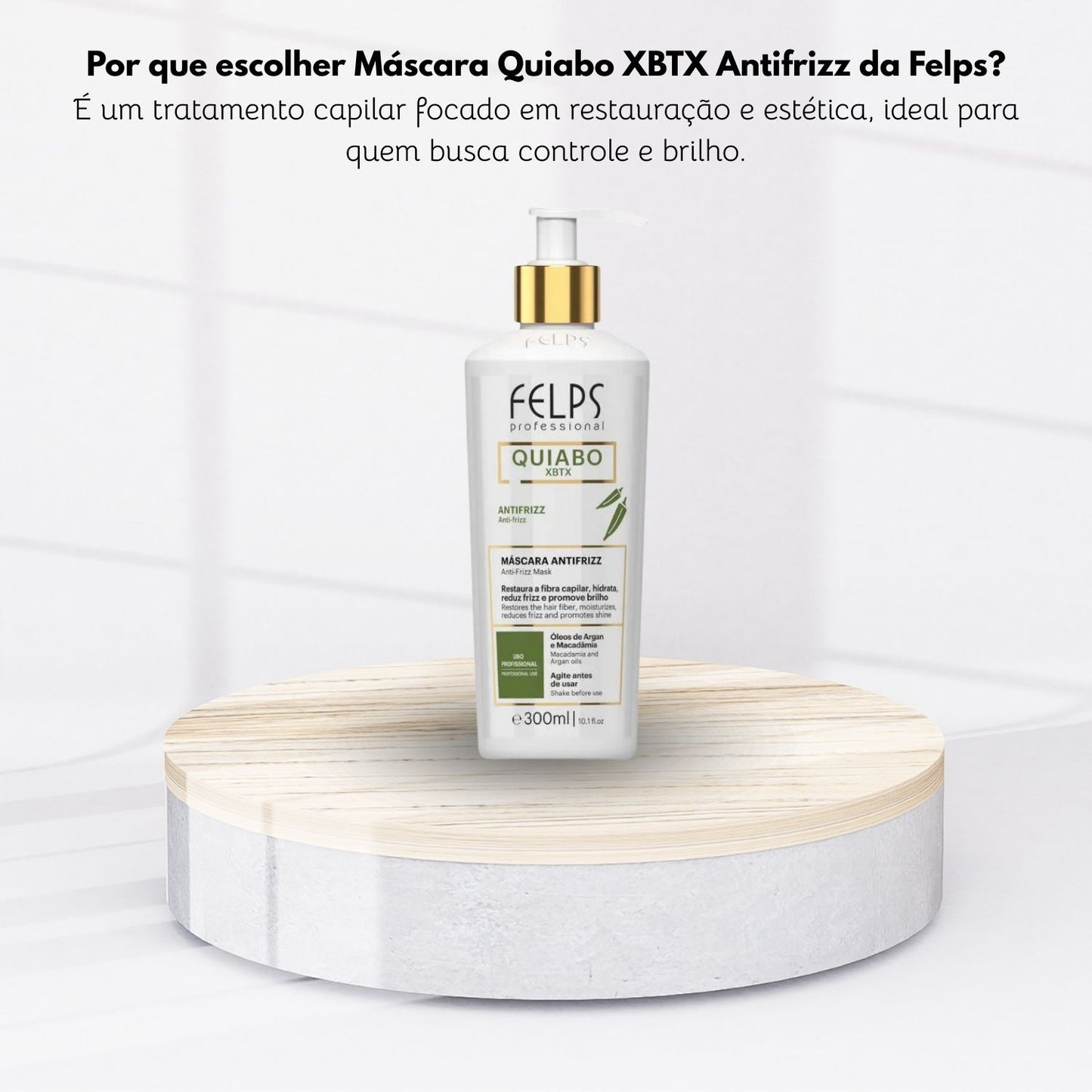 Máscara Felps XBTX Quiabo Antifrizz 300 ml