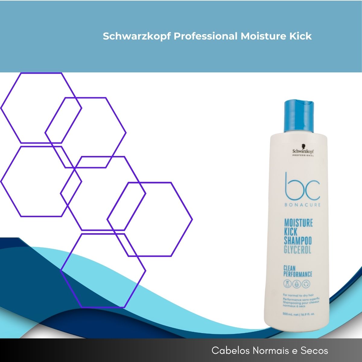 Shampoo Schwarzkopf Moisture Kick Shampoo Hidratante 500 ml