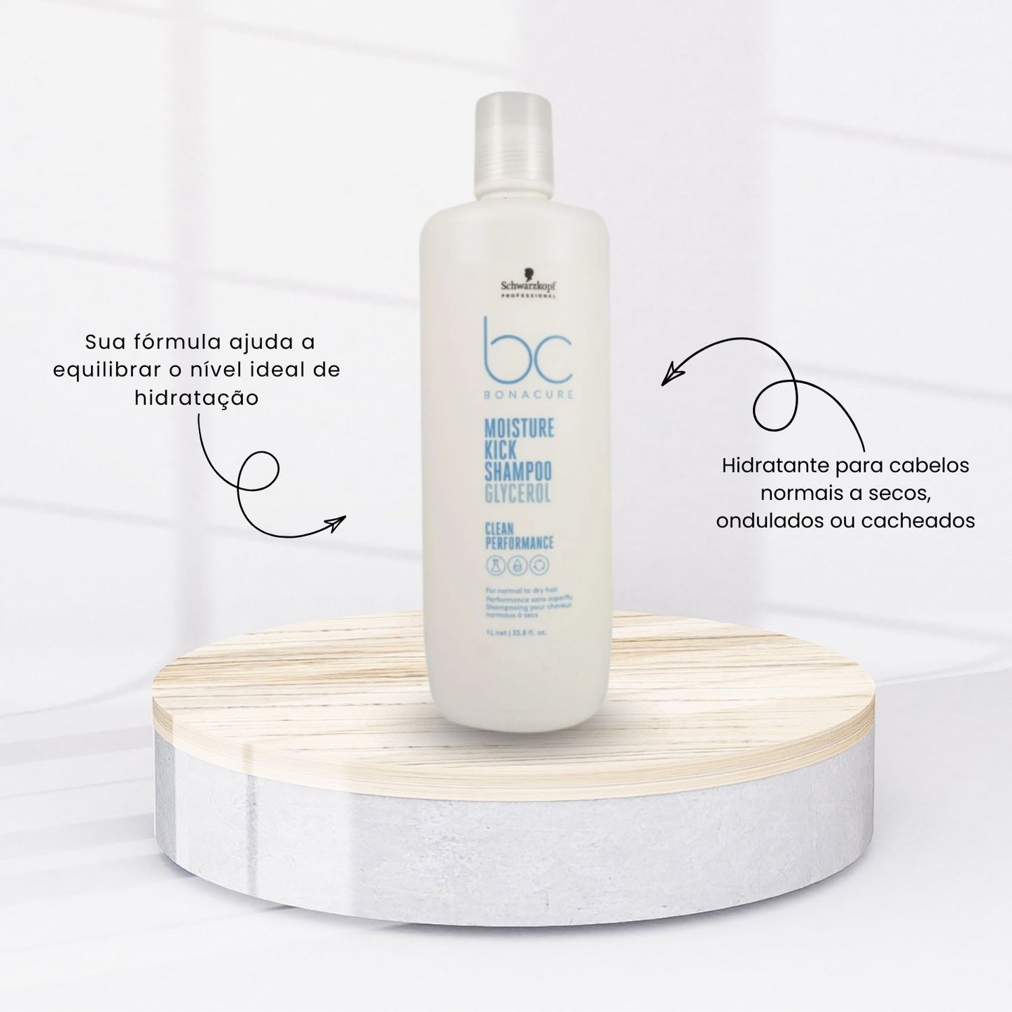 Shampoo Schwarzkopf Moisture Kick Shampoo Hidratante 1 Litro