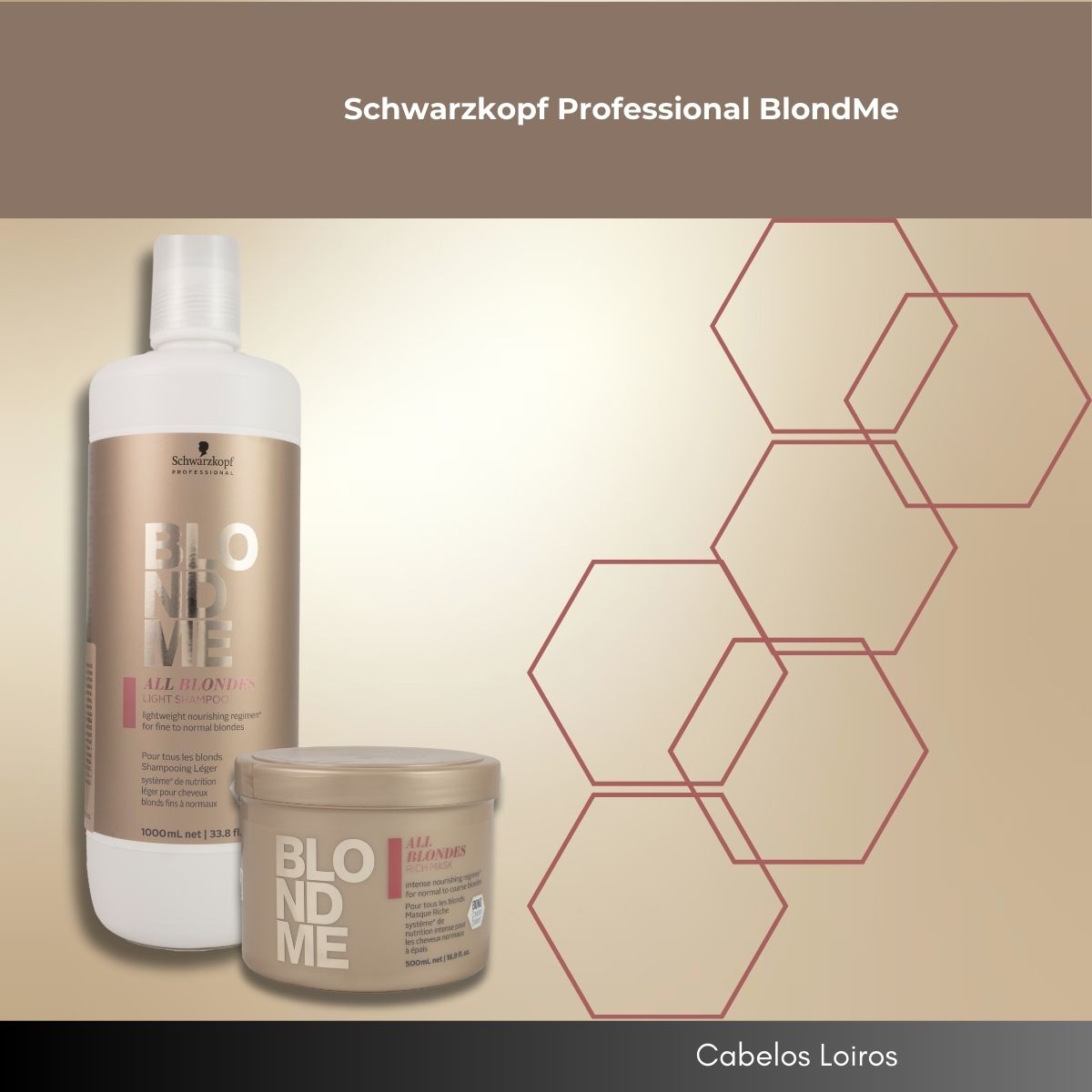 Kit Schwarzkopf BlondMe Light Shampoo 1 Litro e Máscara 500 ml