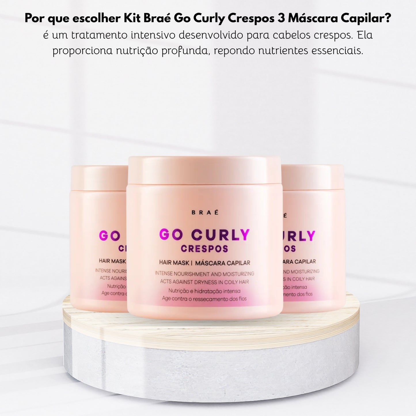 Kit Braé Go Curly Crespos 3 Máscara Capilar 500 g
