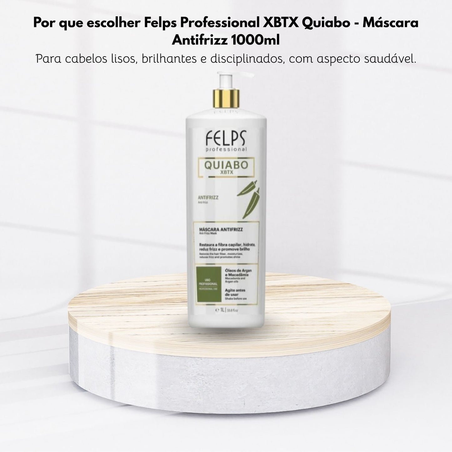 Máscara Felps XBTX Quiabo Antifrizz 1 Litro