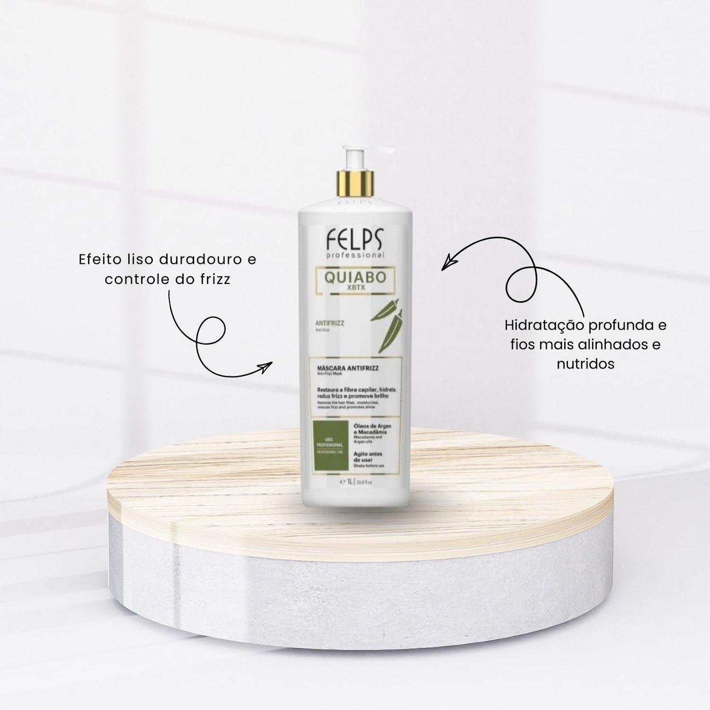 Máscara Felps XBTX Quiabo Antifrizz 1 Litro