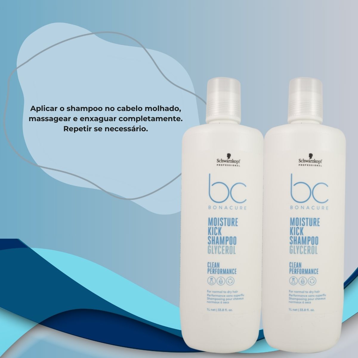 Kit Schwarzkopf Moisture Kick 2 Shampoo 1 Litro