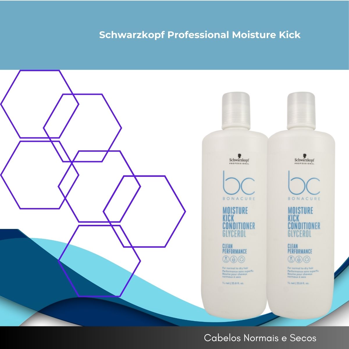 Kit Schwarzkopf Moisture Kick 2 Condicionador 1 Litro