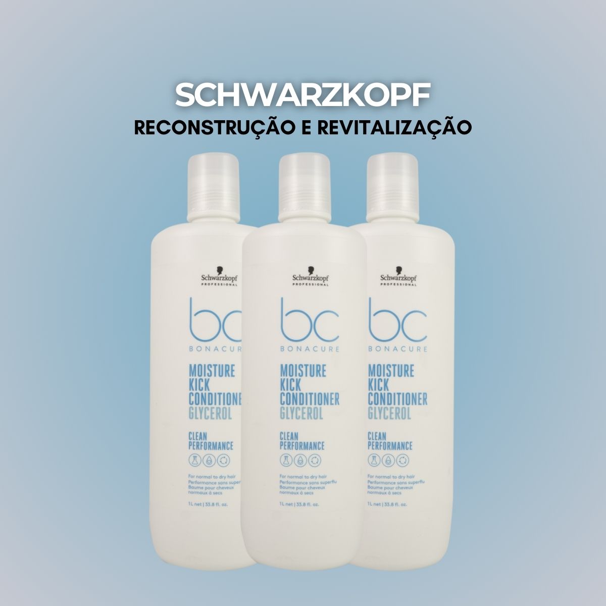 Kit Schwarzkopf Moisture Kick 3 Condicionador 1 Litro