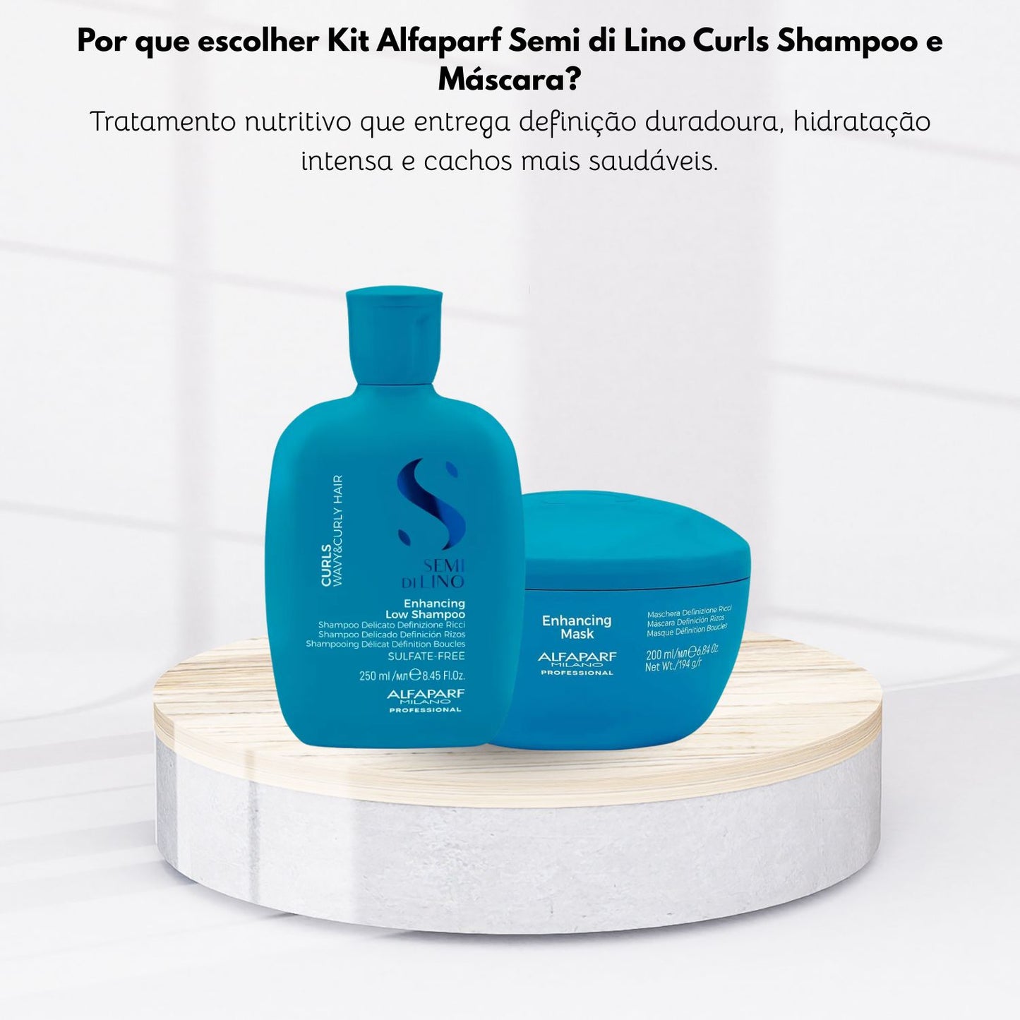 Kit Alfaparf Semi di Lino Curls Shampoo e Máscara