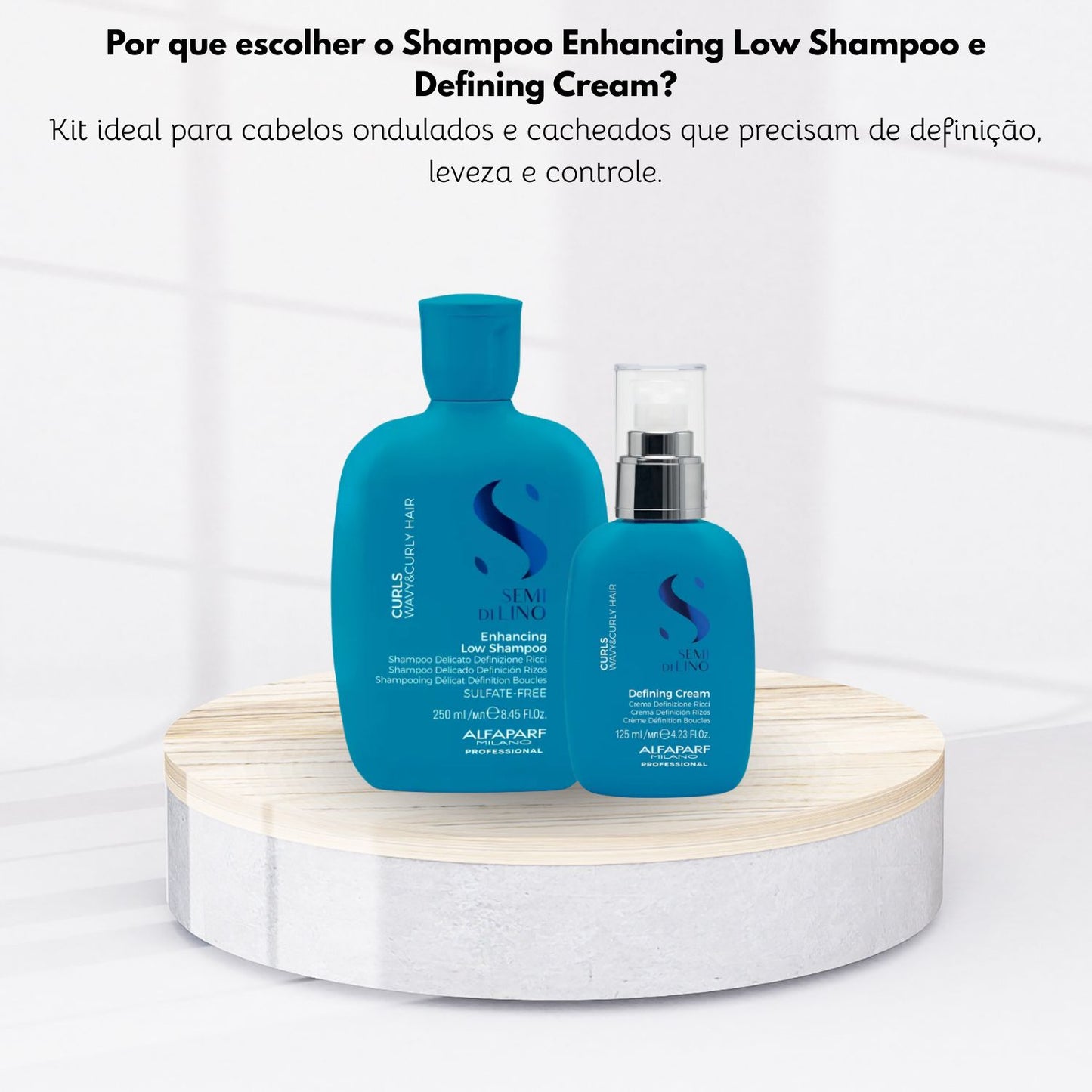 Kit Alfaparf Semi di Lino Curls Shampoo e Ativador de Cachos