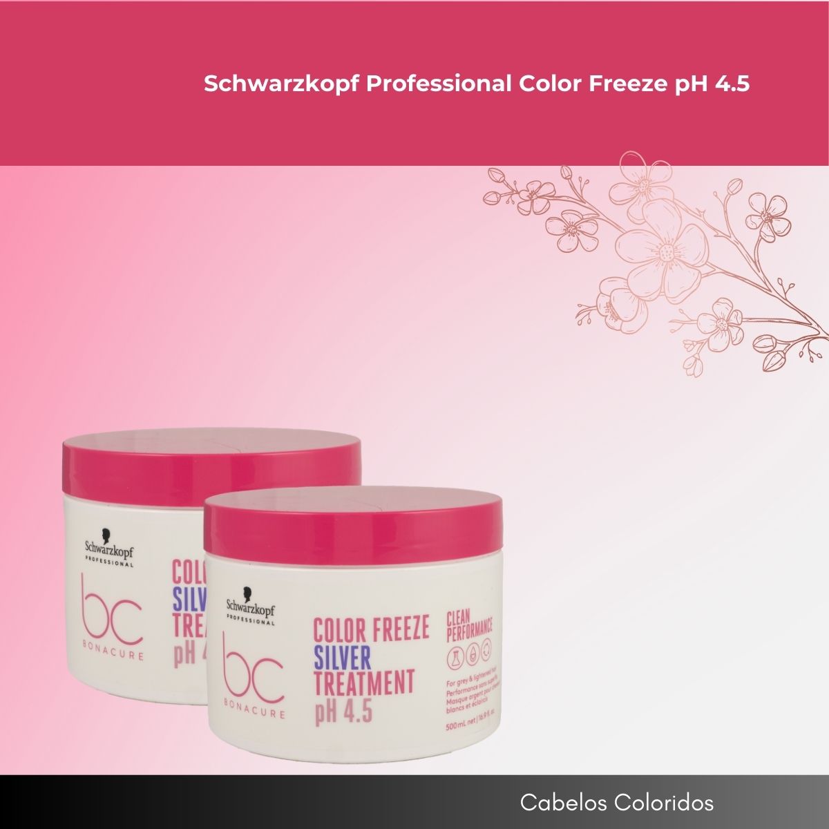 Kit Schwarzkopf Color Freeze Silver pH 4.5 2 Máscaras 500 ml