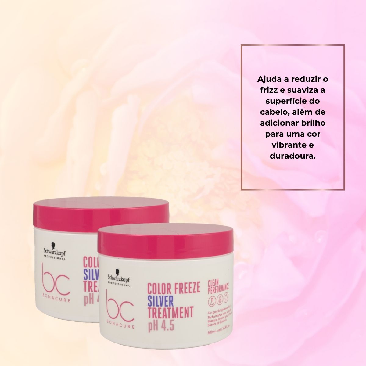 Kit Schwarzkopf Color Freeze Silver pH 4.5 2 Máscaras 500 ml