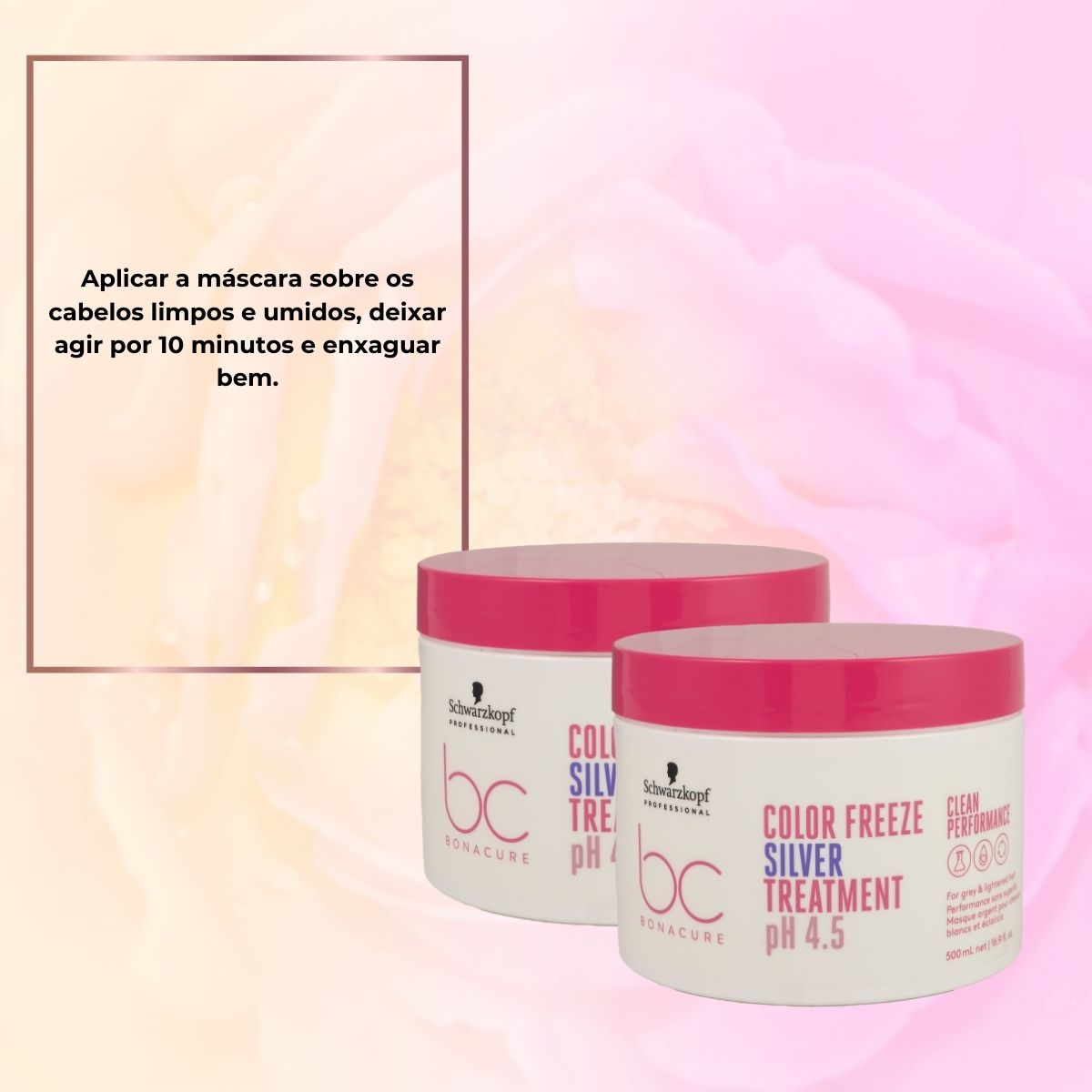 Kit Schwarzkopf Color Freeze Silver pH 4.5 2 Máscaras 500 ml