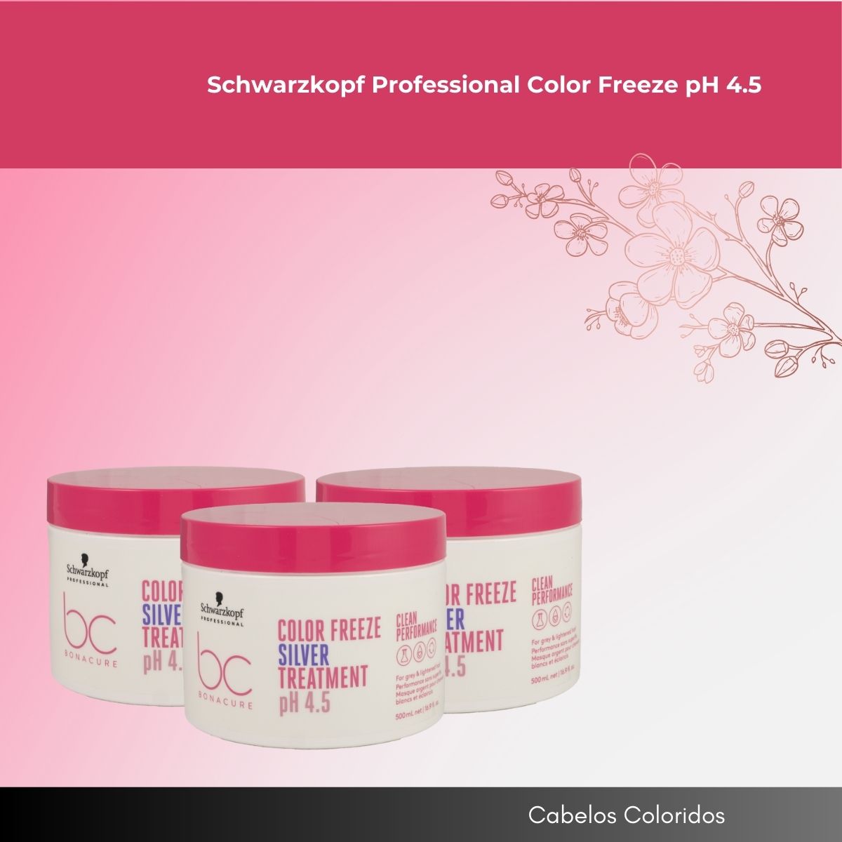 Kit Schwarzkopf Color Freeze Silver pH 4.5 3 Máscaras 500 ml
