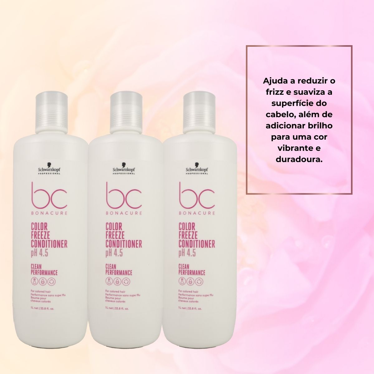 Kit Schwarzkopf Color Freeze pH 4.5 3 Condicionador 1 Litro