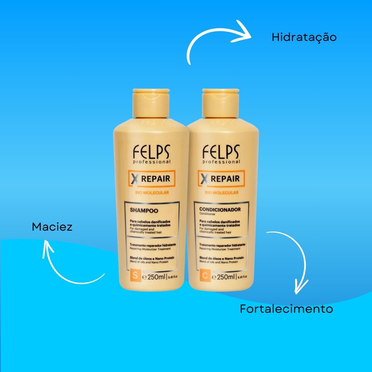 Kit Felps XRepair Shampoo + Condicionador 250 ml
