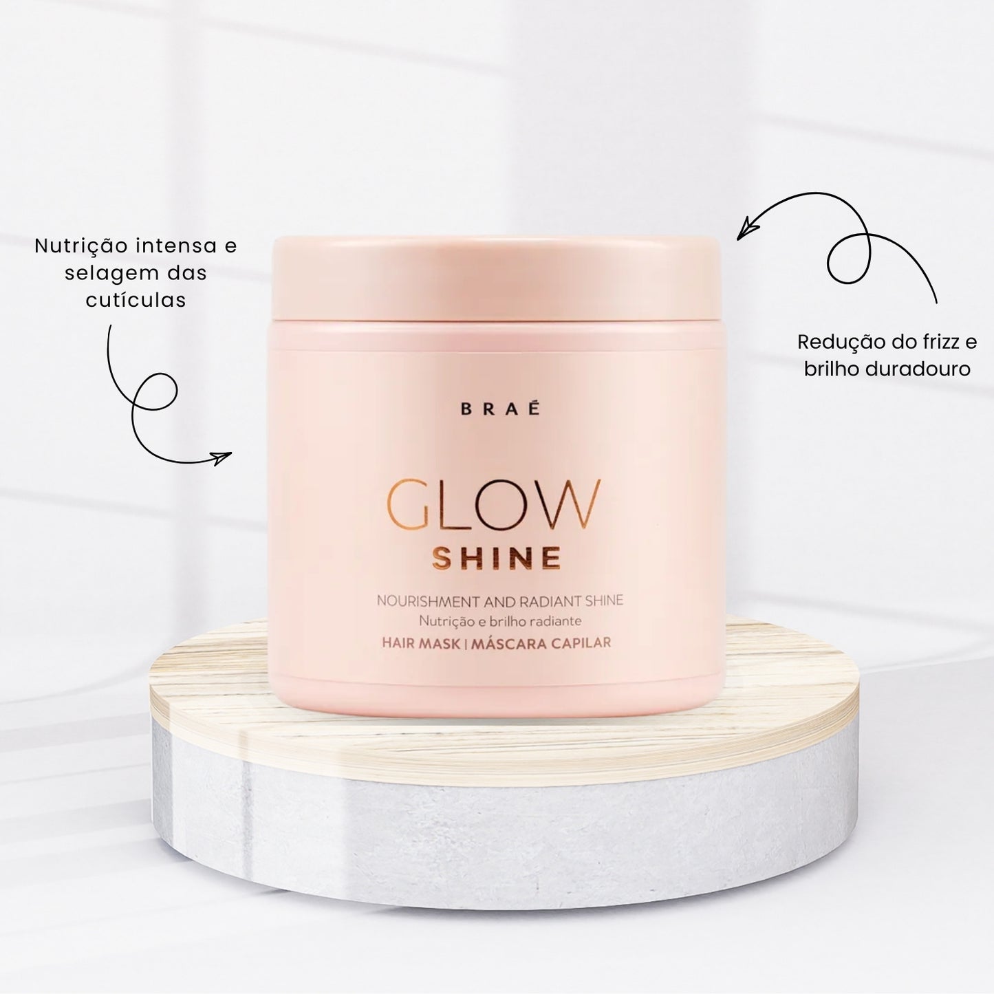 Máscara Braé Glow Shine Máscara de Nutrição e Brilho 500 g