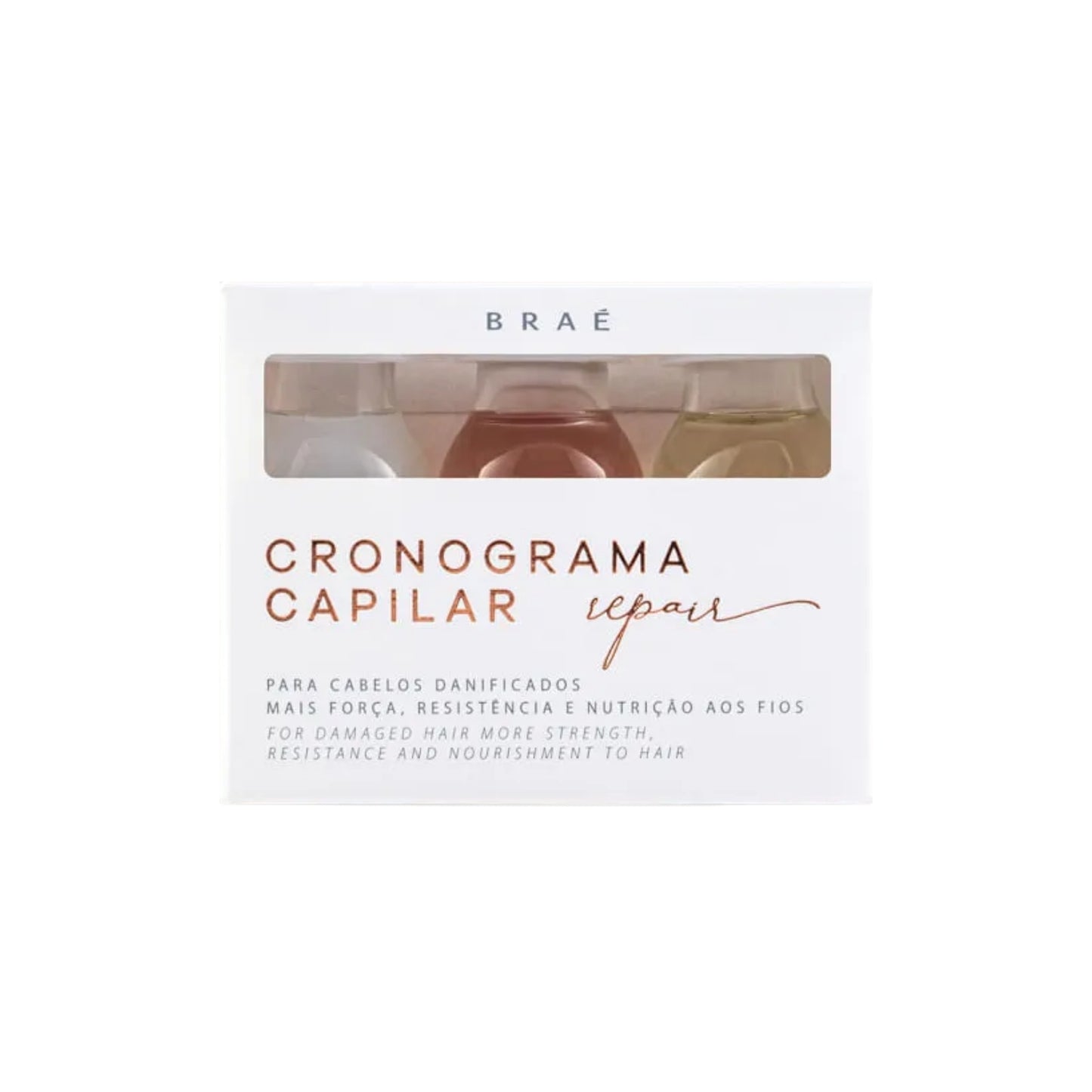 Kit Braé Cronograma Capilar Repair Ampola 3 x 13 ml