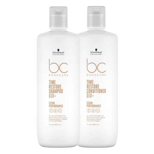 Kit Schwarzkopf Time Restore Q10+ Shampoo e Condicionador 1 Litro