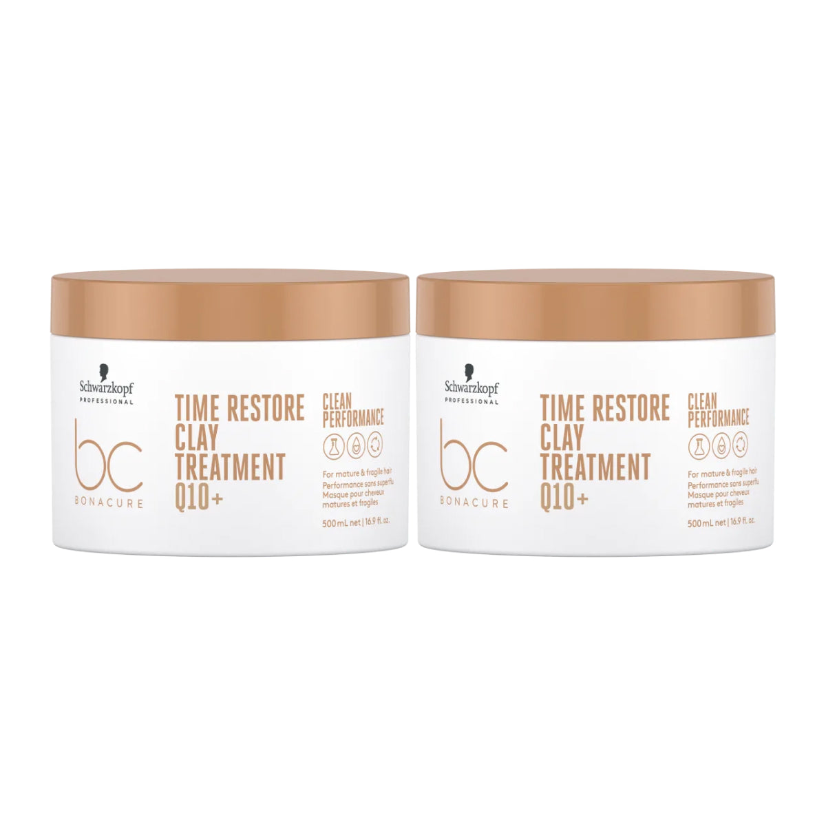 Kit Schwarzkopf Time Restore Clay Q10+ 2 Máscara 500 ml