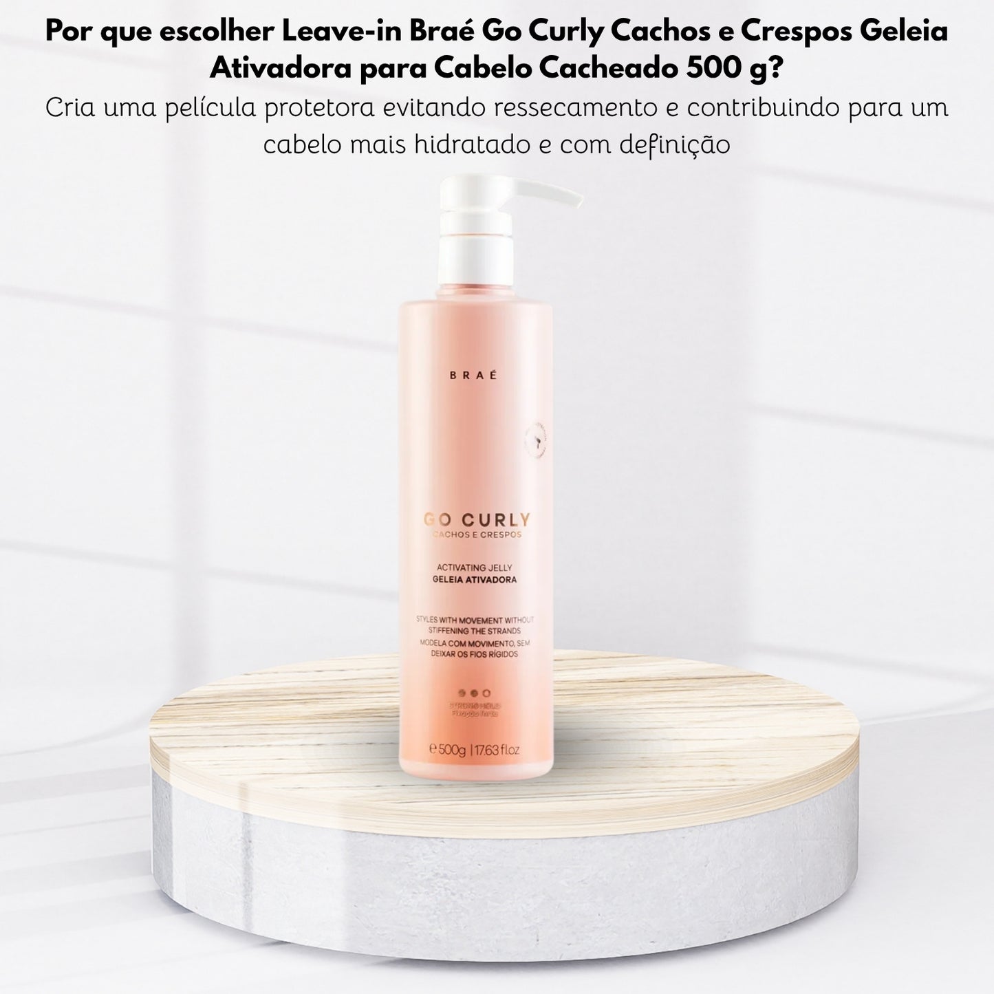 Leave-in Braé Go Curly Cachos e Crespos Geleia Ativadora para Cabelo Cacheado 500 g