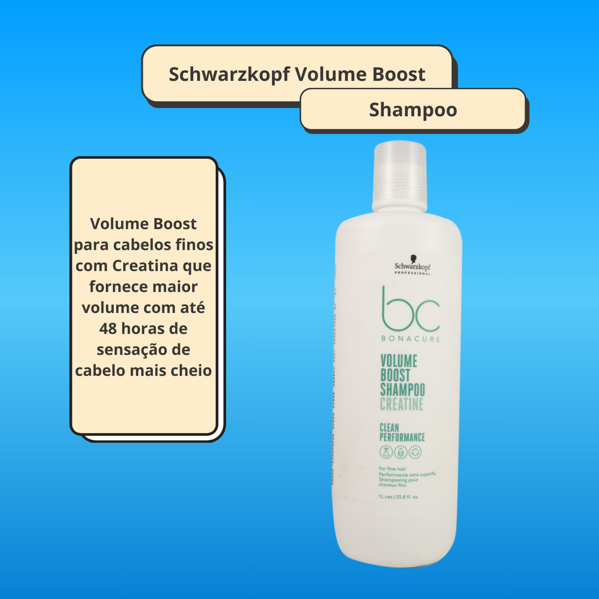 Shampoo Schwarzkopf Volume Boost 1 Litro