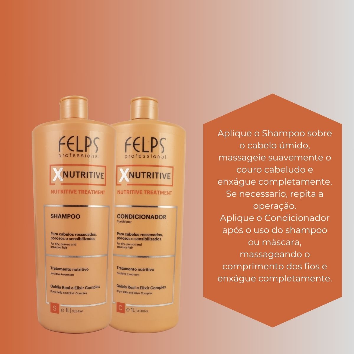 Kit Felps XNutritive Shampoo e Condicionador 1 Litro