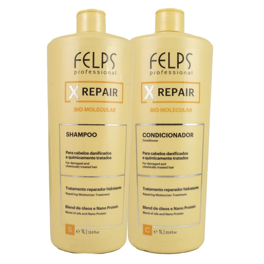 Kit Felps X Repair Bio Molecular Shampoo e Condicionador 1 Litro