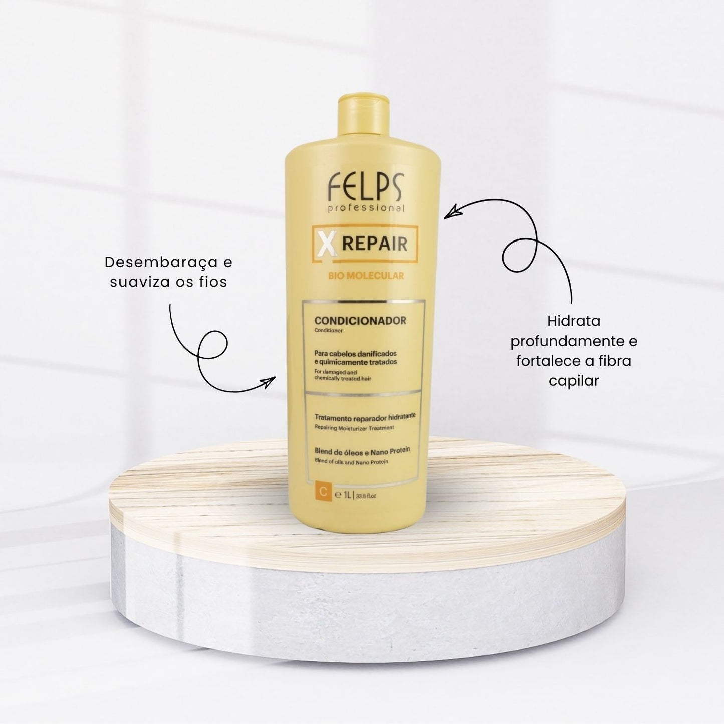 Kit Felps X Repair Bio Molecular Shampoo e Condicionador 1 Litro