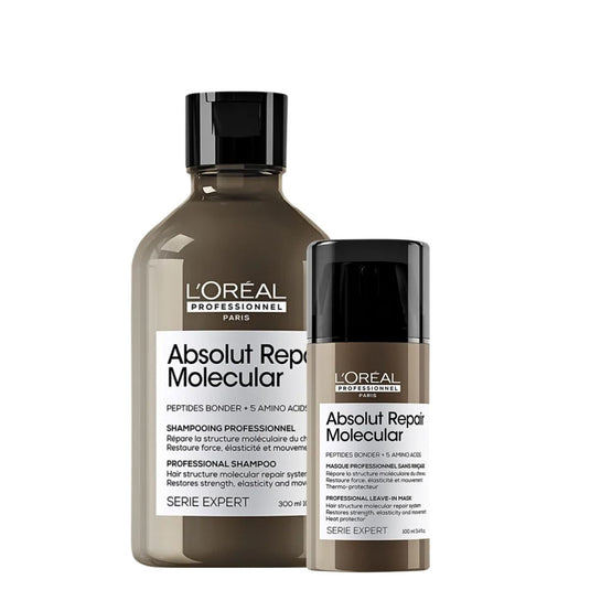 Kit Loreal Absolut Repair Molecular Shampoo 300 ml e Máscara Leave-in 100 ml