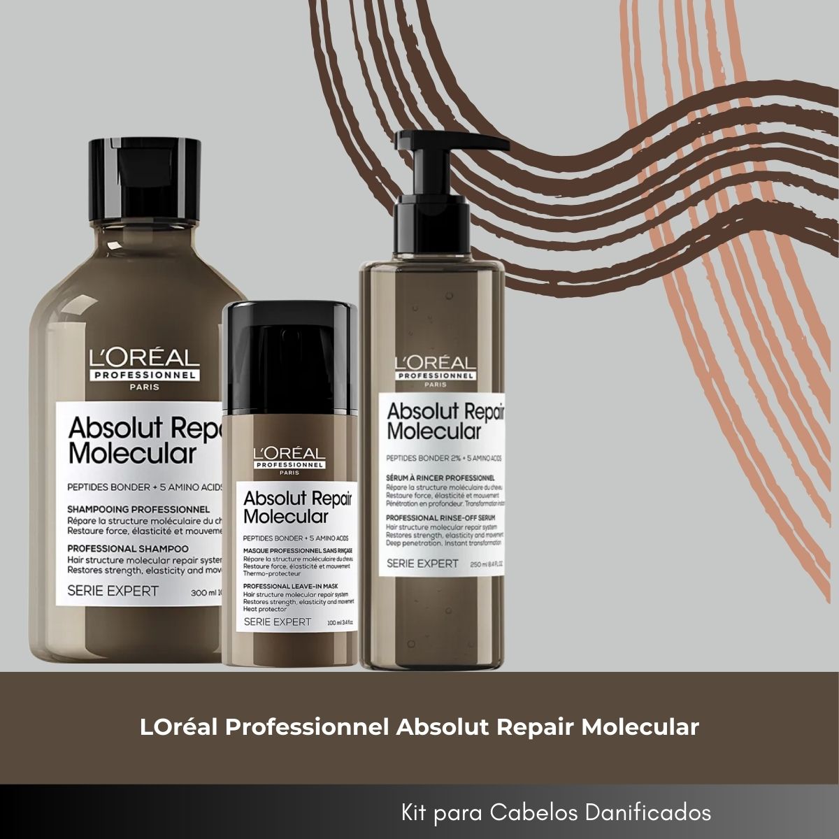 Kit Loreal Absolut Repair Molecular Home Care (3 Produtos)