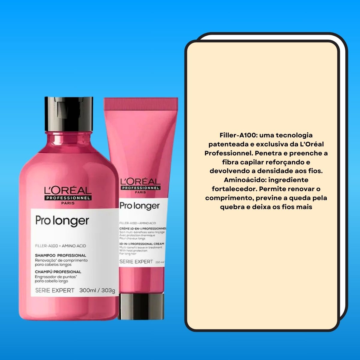 Kit Loreal Pro Longer Shampoo 300 ml e Leave-in 150 ml