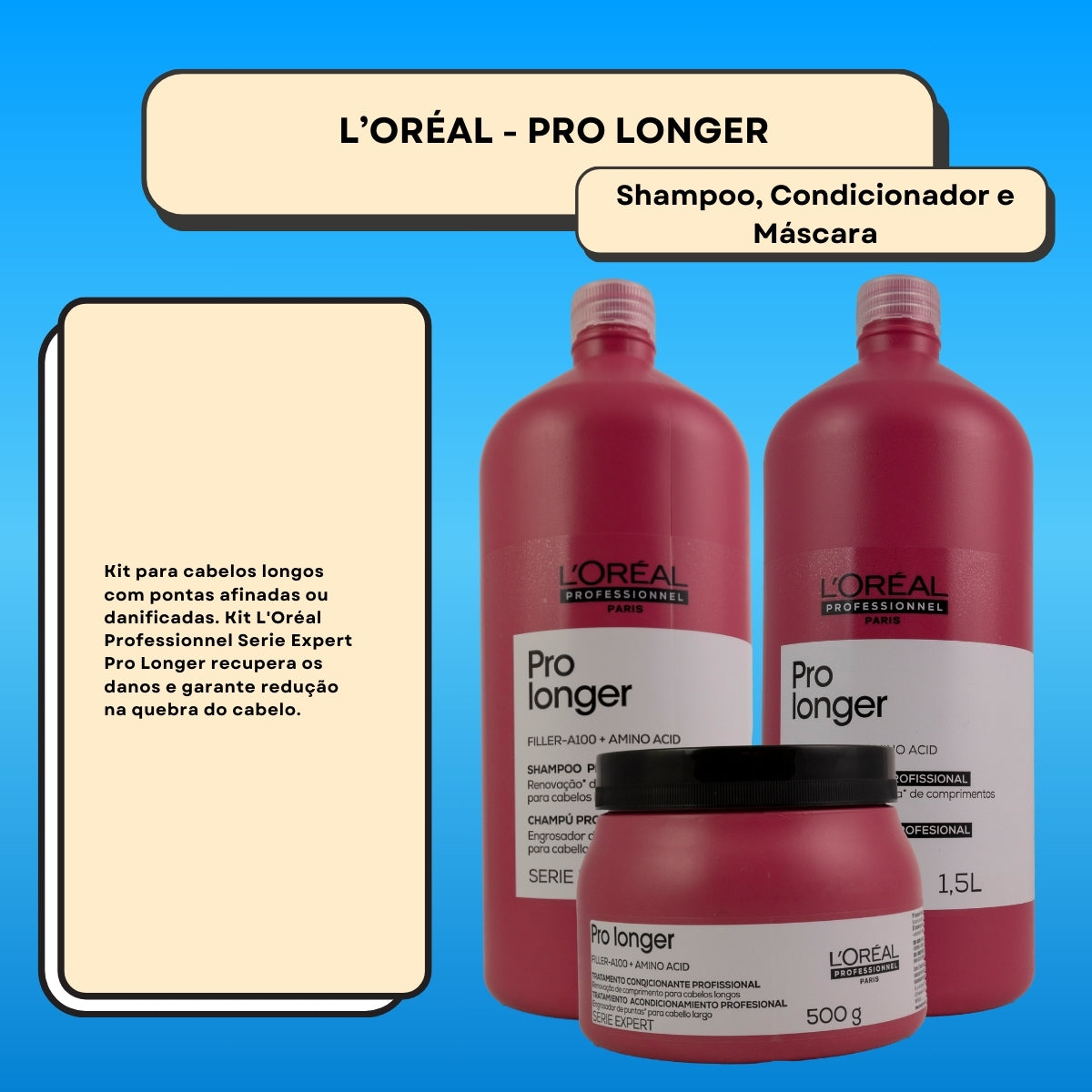 Kit Loreal Serie Expert Pro Longer Salão (3 Produtos)