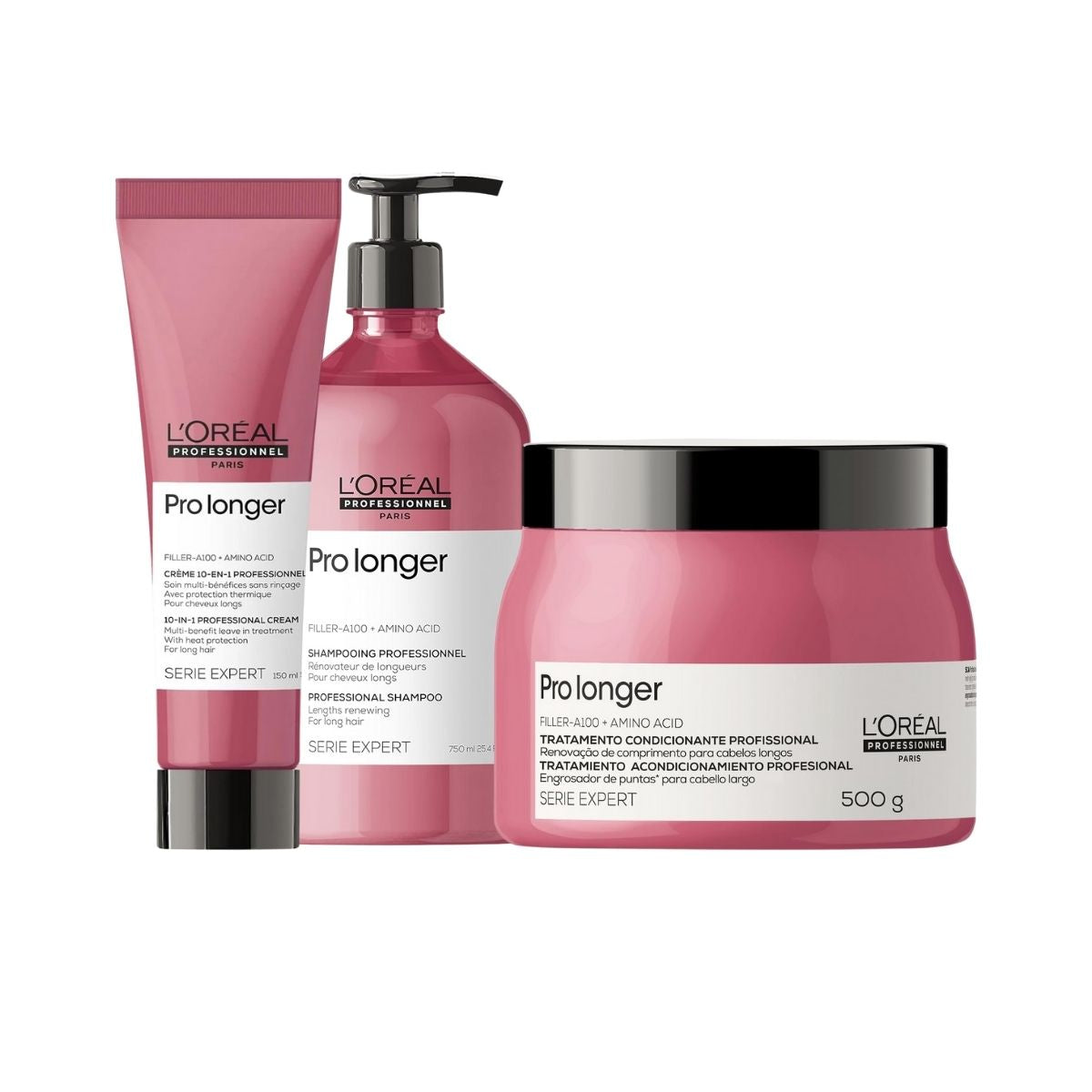 kit Loreal Pro Longer Preenchimento de Pontas (3 Produtos)