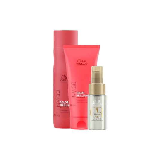 Kit Wella Invigo Color Brilliance e Oil Reflections light 30 ml Home Care (3 Produtos)