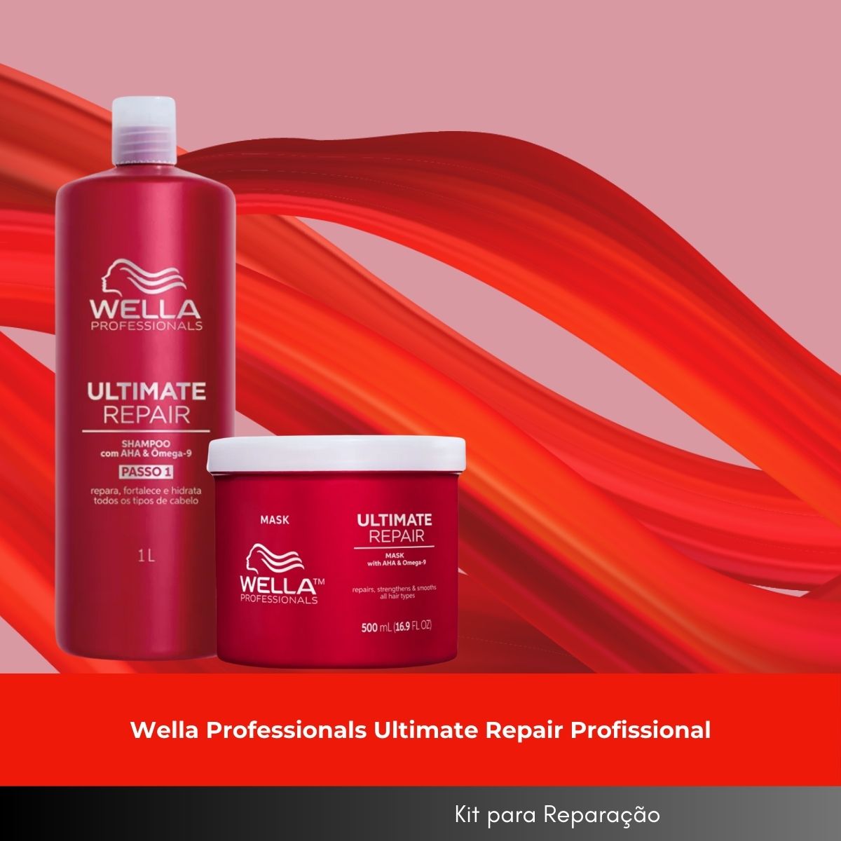Kit Wella Ultimate Repair Shampoo 1 Litro e Máscara 500 ml