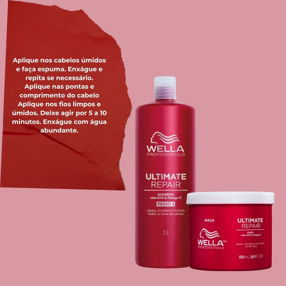 Kit Wella Ultimate Repair Shampoo 1 Litro e Máscara 500 ml