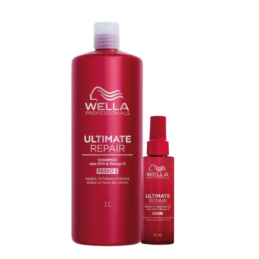 Kit Wella Ultimate Repair Shampoo 1 Litro e Leave-in 95 ml