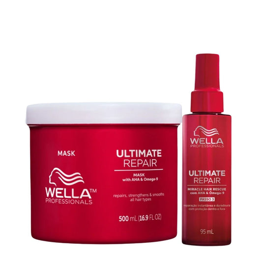 Kit Wella Ultimate Repair Máscara 500 ml e Leave-in 95 ml