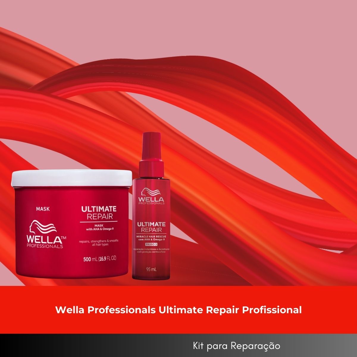 Kit Wella Ultimate Repair Máscara 500 ml e Leave-in 95 ml