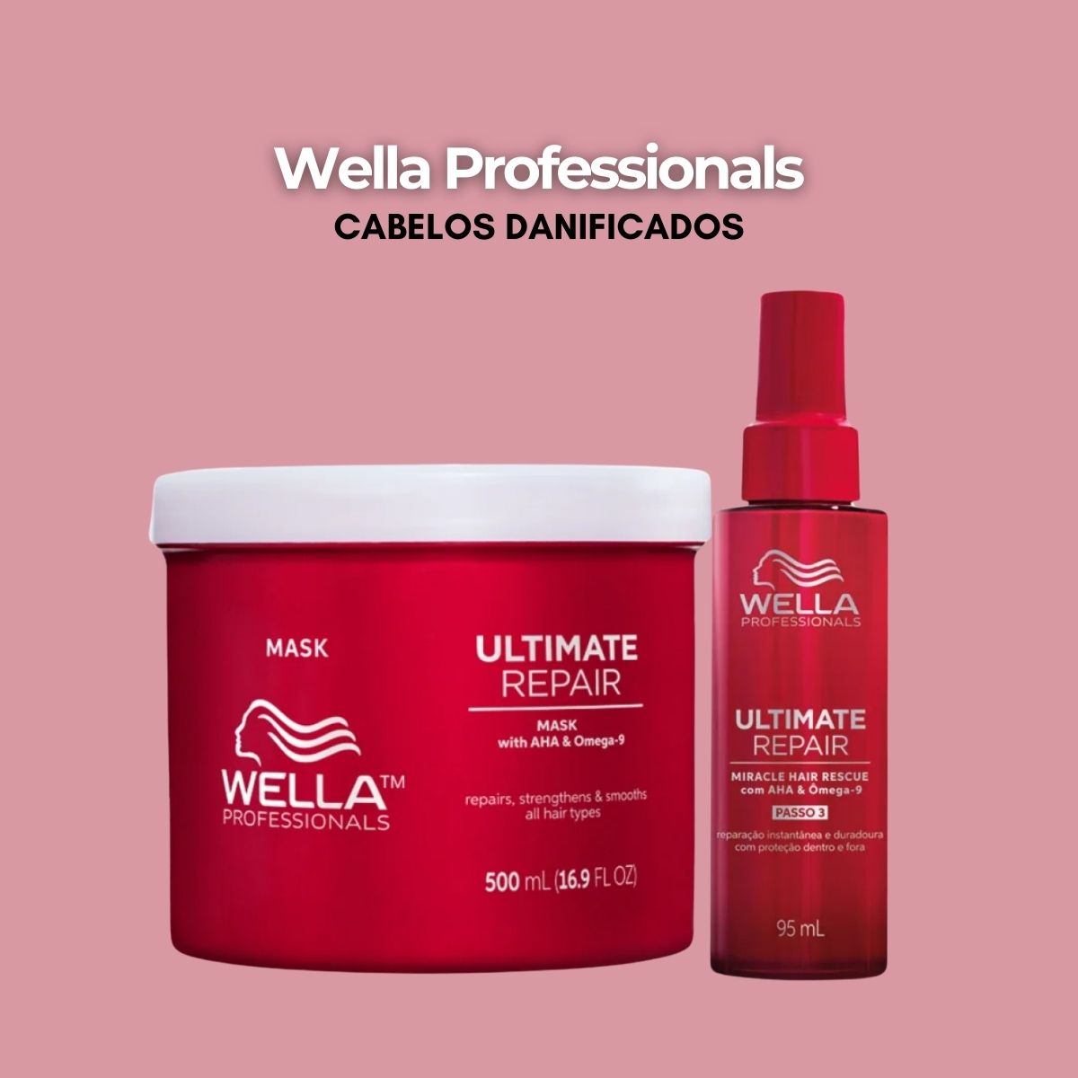 Kit Wella Ultimate Repair Máscara 500 ml e Leave-in 95 ml
