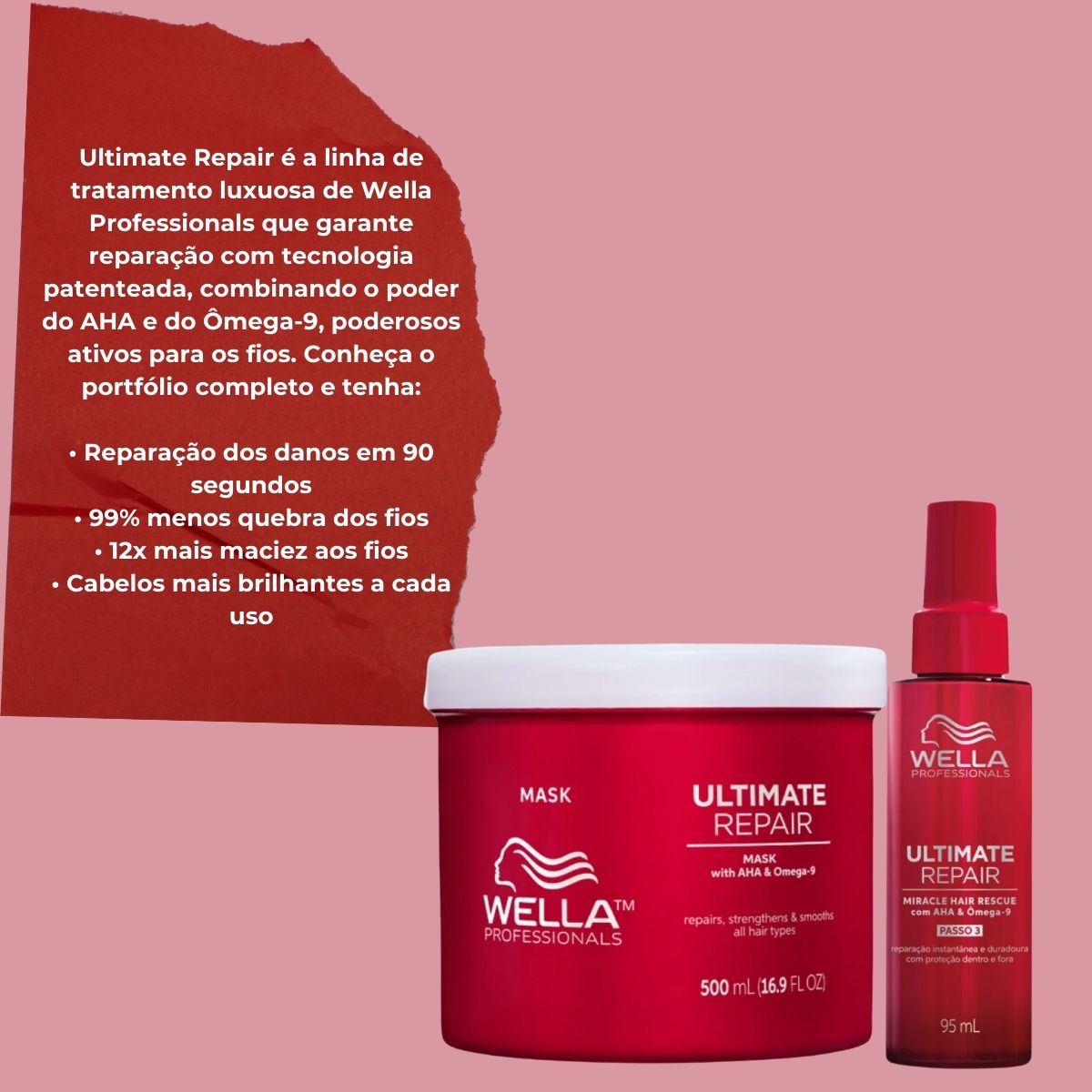 Kit Wella Ultimate Repair Máscara 500 ml e Leave-in 95 ml