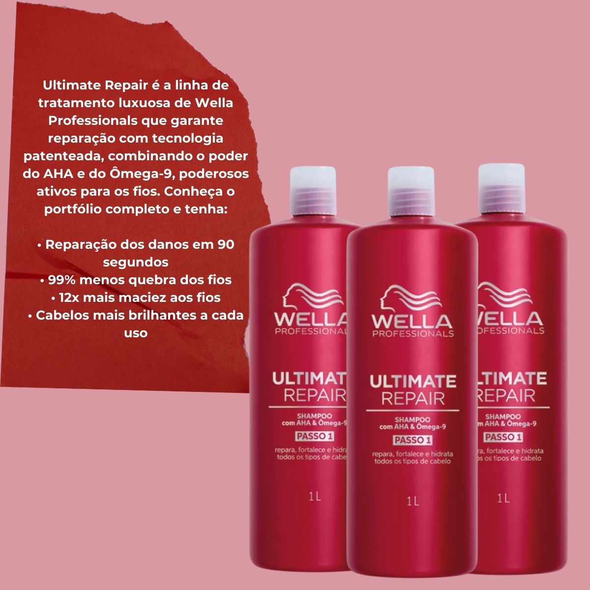 Kit Wella Ultimate Repair 3 Shampoo 1 Litro