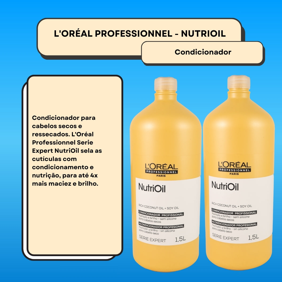 Kit Loreal NutriOil 2 Condicionador 1,5L