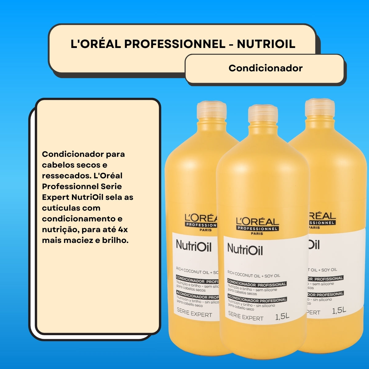 Kit Loreal NutriOil 3 Condicionador 1,5L