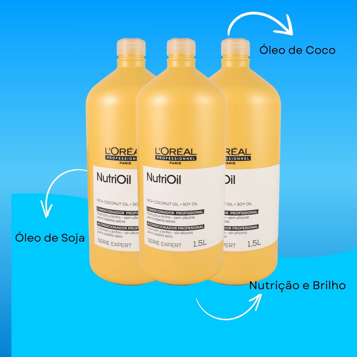 Kit Loreal NutriOil 3 Condicionador 1,5L