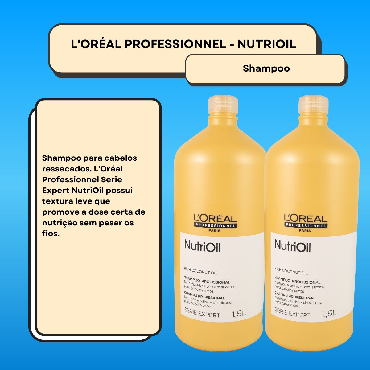 Kit Loreal NutriOil 2 Shampoo 1,5L