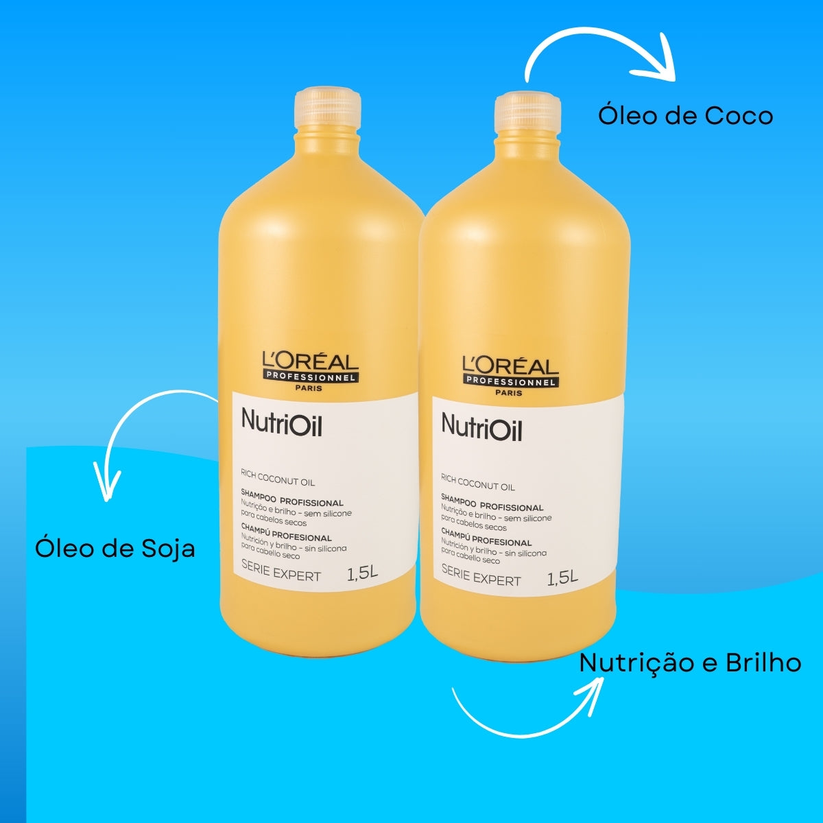 Kit Loreal NutriOil 2 Shampoo 1,5L