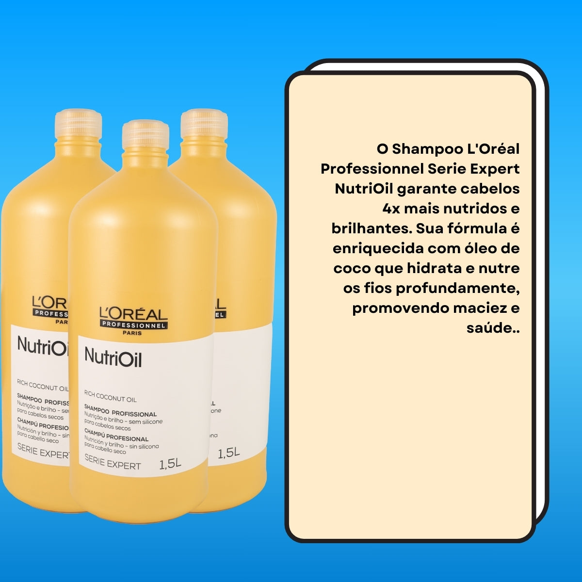 Kit Loreal NutriOil 3 Shampoo 1,5L