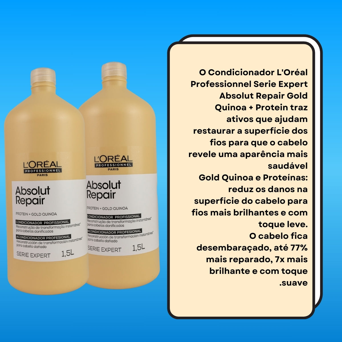 Kit Loreal Absolut Gold 2 Condicionador 1,5L
